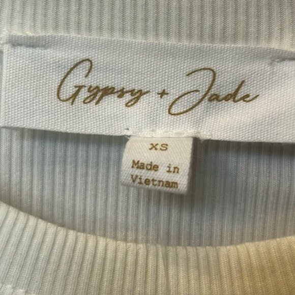 NWT Gypsy + Jade 2 Pack Mauve & Cream Fitted Ribbed Long Sleeve Tees Tops - Picture 9 of 10